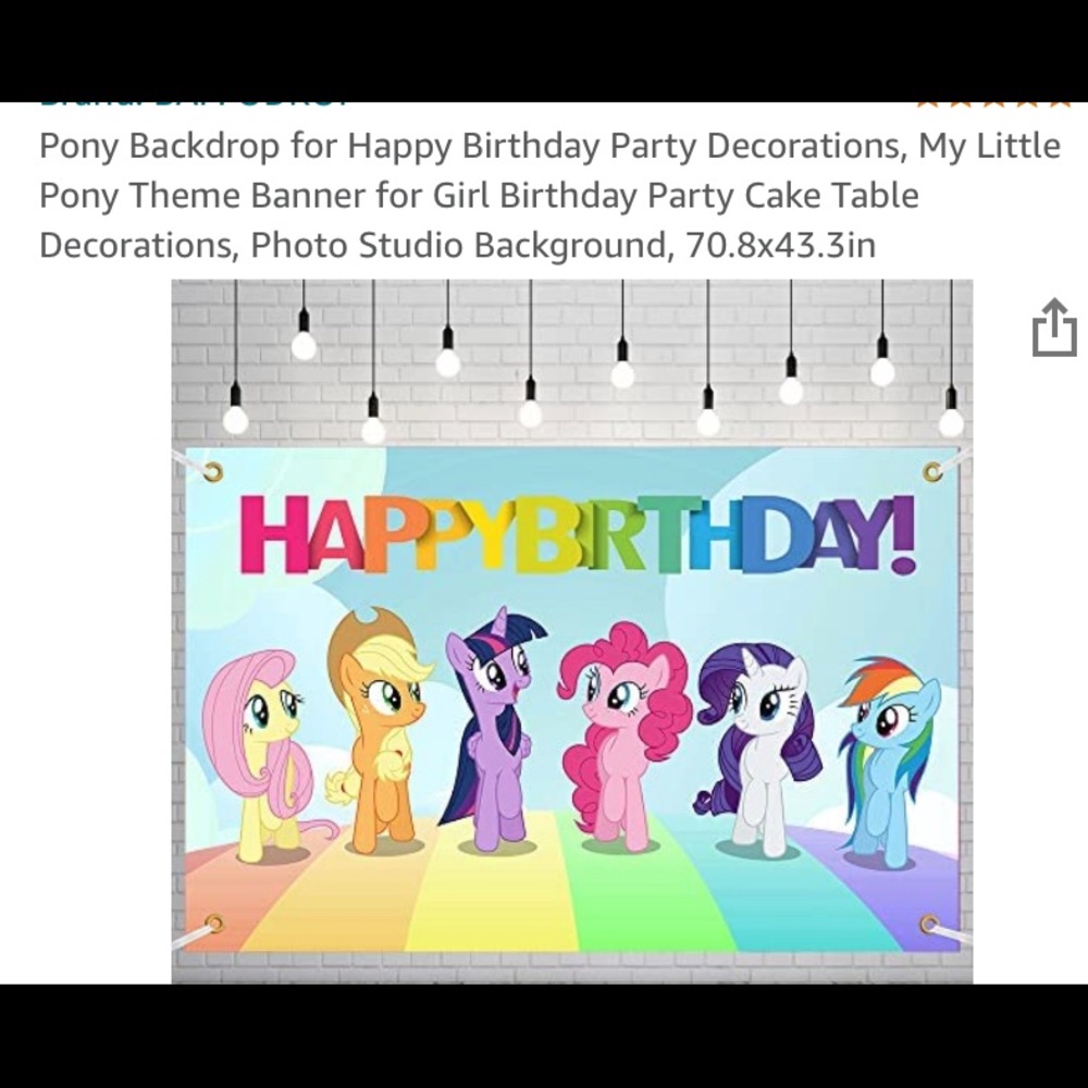 My little pony Birthday party backdrop